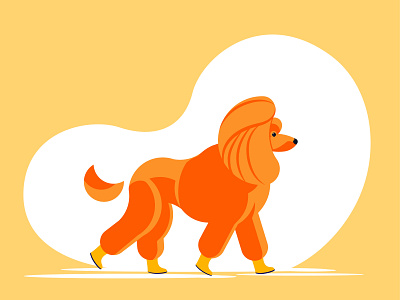 Poodle autumn boots dog illustration improve orange poodle puddles rain rainfall vector yellow