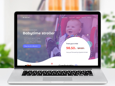 Main landing page baby stroller «Babytime»