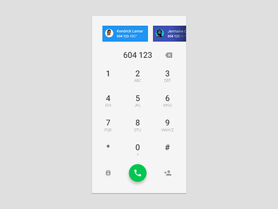 Day 003 - Dial Pad call dial element interface j cole kendrick phone ui user ux widget