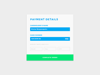 Day 004 - Credit Card Payment buy card credit order payment sell shop ui user interface ux widget