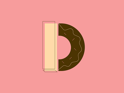 36 Days of Type - D dessert donut doughnut flat food kit kat line minimal snack stroke treats wafer