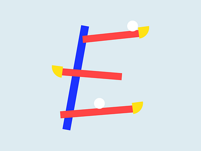 36 Days of Type - E ball concept flat fun idea kid minimal primary rube goldberg type typography vector