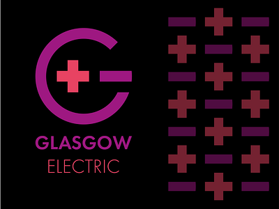 Glasgow Electric brand branding design flat illustrator lettering logo minimal typography vector