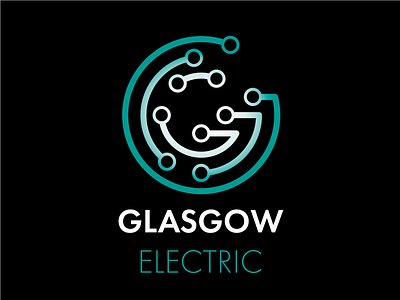 Glasgow Electric Circuits branding clean flat illustration illustrator lettering logo minimal typography vector