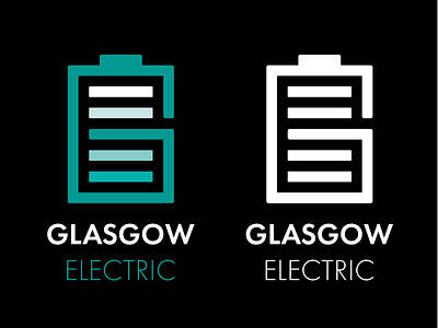 Glasgow Electric - Charging branding clean flat identity illustration illustrator logo minimal typography vector
