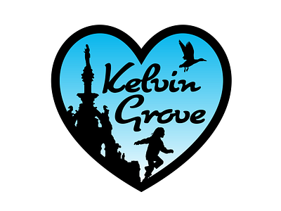 Love Kelvingrove Heart Landmark branding design flat graphic design identity illustration logo minimal typography vector