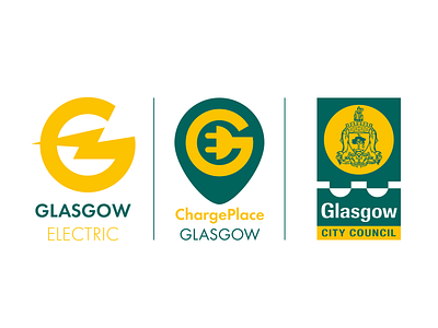 Glasgow Electric Accompanying Logos branding design flat identity illustration illustrator logo minimal typography vector