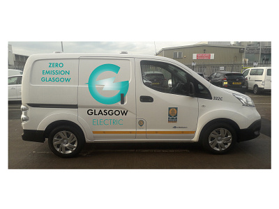 Glasgow Electric Nissan Van brand branding clean design flat graphic design identity illustrator lettering logo minimal type typography vector