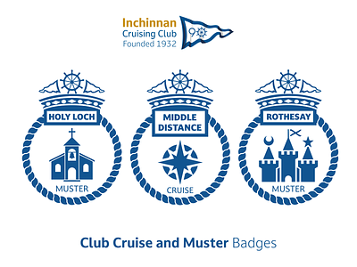 Inchinnan Cruising Club Cruise and Muster Badges branding design flat graphic design illustration logo typography ui vector