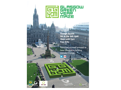 Glasgow Green Year Maze Poster branding design illustration logo typography vector