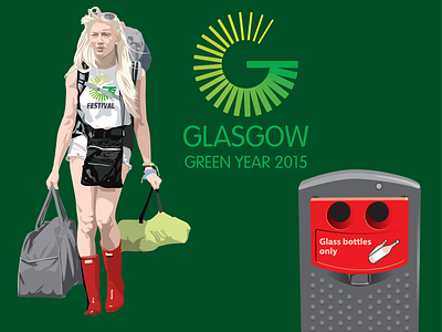 Green Year Festival Goer Illustration branding illustration logo vector