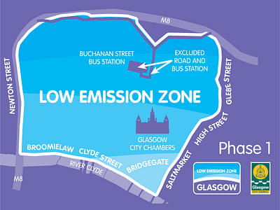 Low Emission Zone Simplified Map branding design flat identity illustration illustrator minimal typography vector