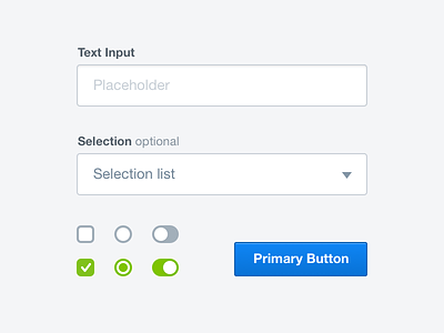UI One Sheet button checkbox input radio select text toggle ui