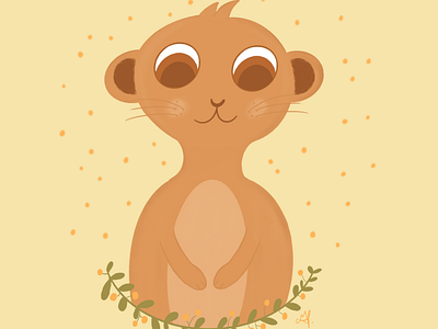 Baby suricate animal art baby cute design illustration illustrator art procreate suricate