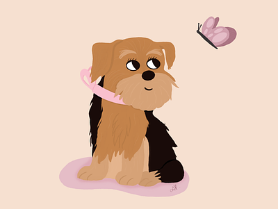 Cute dog animal art cute design dog illustration illustrator art love procreate