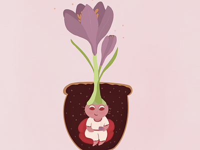 Cup of tea art cute design forest girl illustration illustrator art nature plant procreate tea