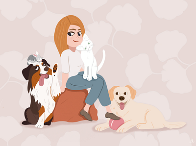 Family pet animal cute illustration illustrator art