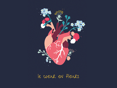 Le coeur en fleurs cute design heart illustration illustrator illustrator art
