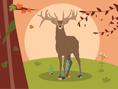 Majesty cerf deer forest illustration illustrator illustrator art