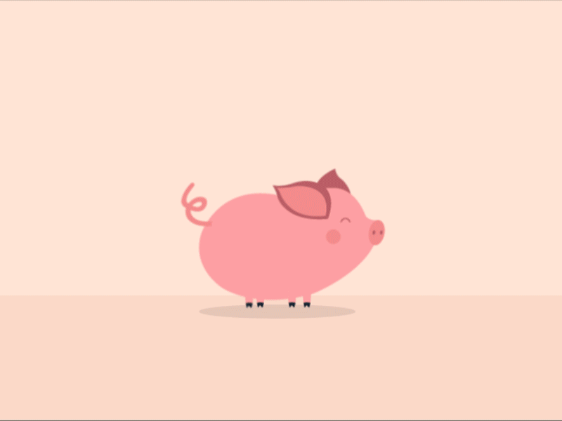 Pig Pig after affects animal animate cute gif illustration illustrator illustrator art pig pink
