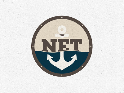 The Net 1 anchor blue brown circle logo nautical rejected tan vector water