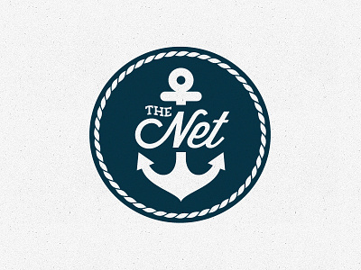 The Net 2 anchor blue circle logo nautical rejected rope vector