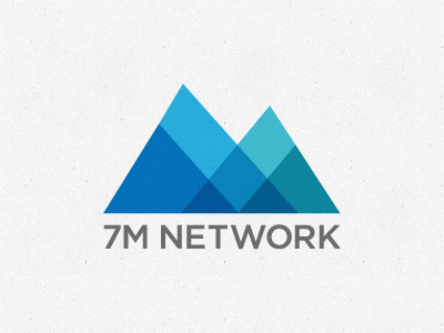 7M Network Logo 7 blue gotham gray layered logo mountain seven