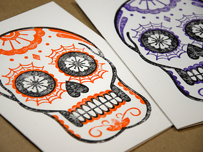 Calavera Block Print block print calavera day of the dead dia de los muertos halloween hand carved linocut printmaking skull xprocrastinationcontest