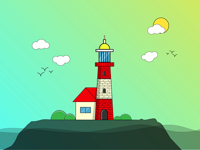 Light House adobe illustrator adobe illustrator draw design flat design graphic art illustation vector vector art