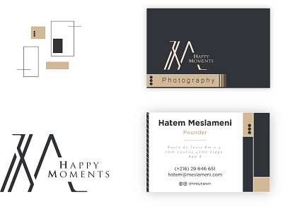 Happy moments photography brand art branding business card design graphic design illustration logo logo design materials