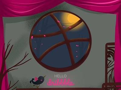 Hello dribbble 插画、ui