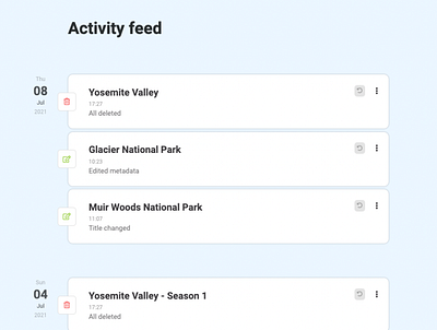 Activity feed ui web design