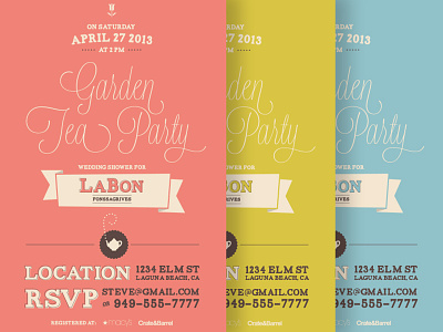 Wedding Shower Tea Party Invites color invitation invite options party rsvp script shower tea teapot typography wedding