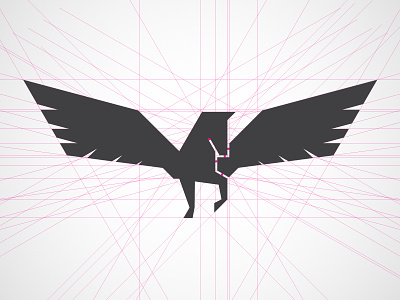 Pegasus Angles branding horse icon logo mark pegasus seal serif sketch wings
