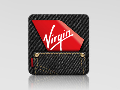 Denim App Icon airplane app denim flying icon illustration jeans virgin