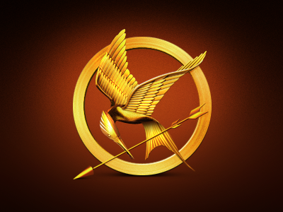 The Mockingjay Pin arrow bird breast pin digital badge flying hunger games icon mockingjay