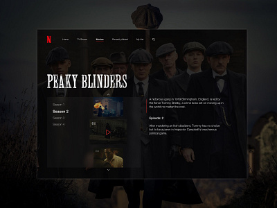 Concept UI Design for Peaky Blinders | Netflix