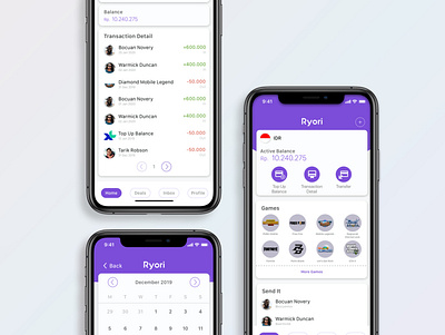 Ryori - eWallet app design mobile app ui ux