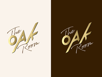 The OAK Room branding design illustration logo