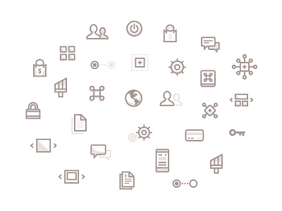 Some unused icons gray icons illustrations sepia site stoke web