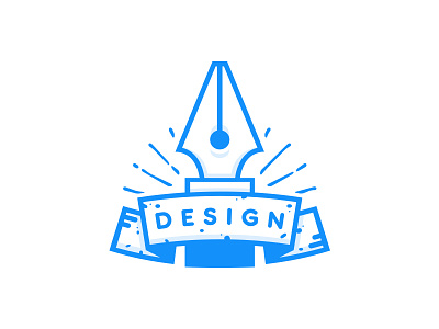 Design badge banner blue design graphic icon line lines pen stroke tool