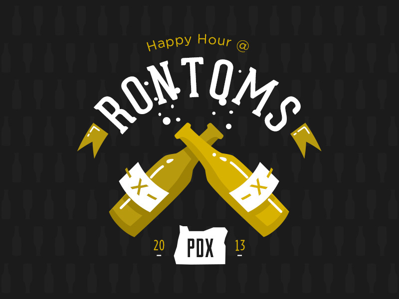 Happy Hour happy hour drinks rontoms beer pdx 2013 portland design week icons gold black