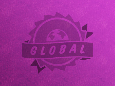 Global banner earth global logo purple sun tag texture