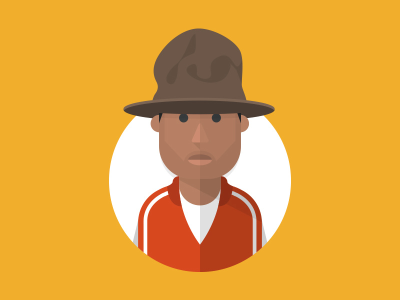 Pharrell pharrell illustration yellow red brown circle shapes