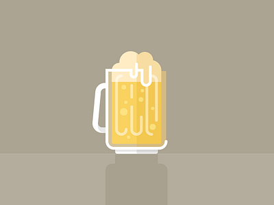 Brewski beer brown icon illustration white yellow