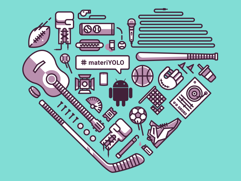 Android Shirt tshirt illustration icons sports android music events ticket