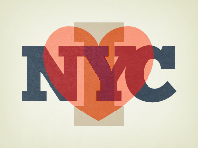 Nyc blue heart love nyc red type