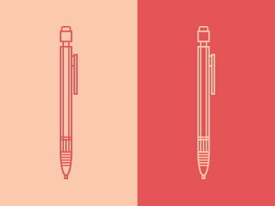 Weapon of choice beige icon outline pencil red simple