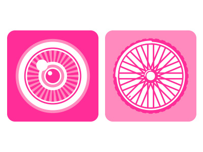 Eye Bike bike eye icon pink tire vector