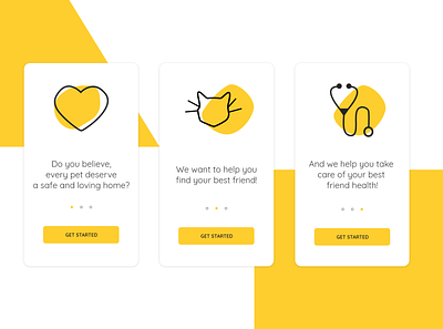 Welcome Pets Mobile adobe xd illustration mobile mobile app pet ui uidesign welcome yellow